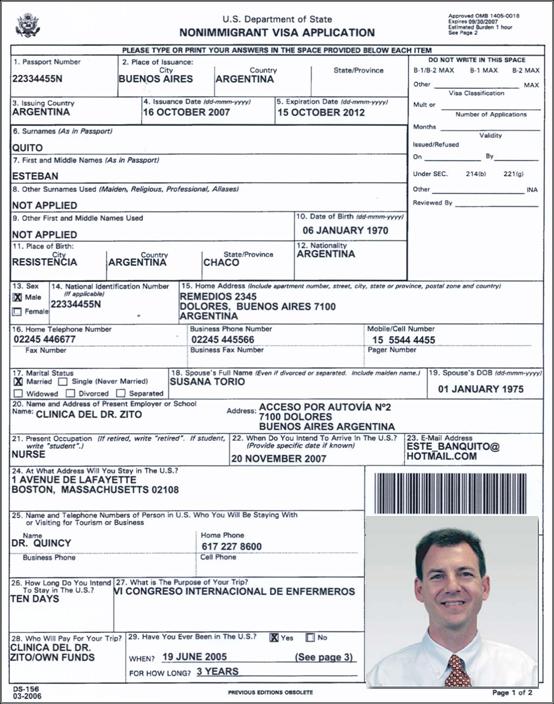 FORMULARIO SOLICITUD VISA formulario solicitud visa: