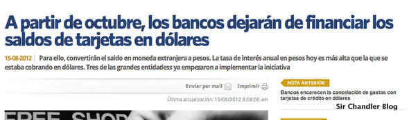 Noticia de Octubre del 2012...