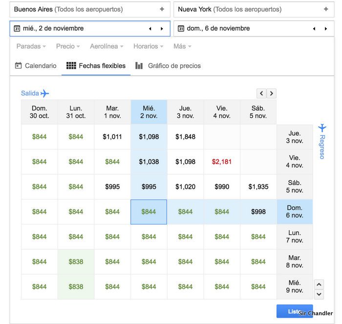 google-flights-calendario