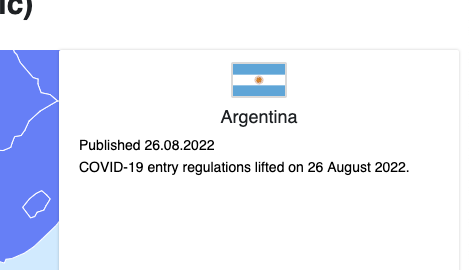 IATA actualizó a la Argentina en los requisitos COVID - Coronavirus en Argentina: restricciones de viaje, cierres