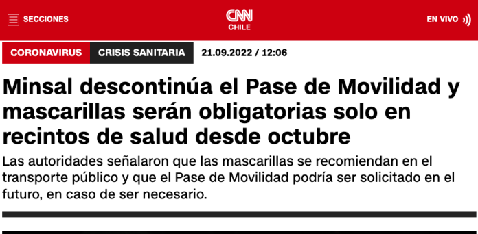 Chile levanta el pase de movilidad y deja de ser obligatorio - Restricciones de viaje a Chile y Covid