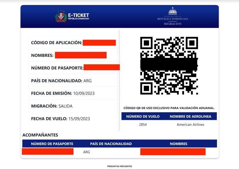 El formulario necesario para entrar y salir de República Dominicana